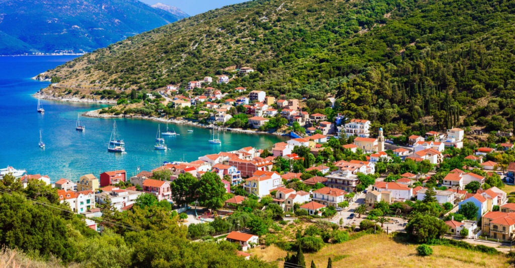 Beautiful,Places,Of,Greece,,Ionian,Island,Kefalonia.,Picturesque,Village,Agia