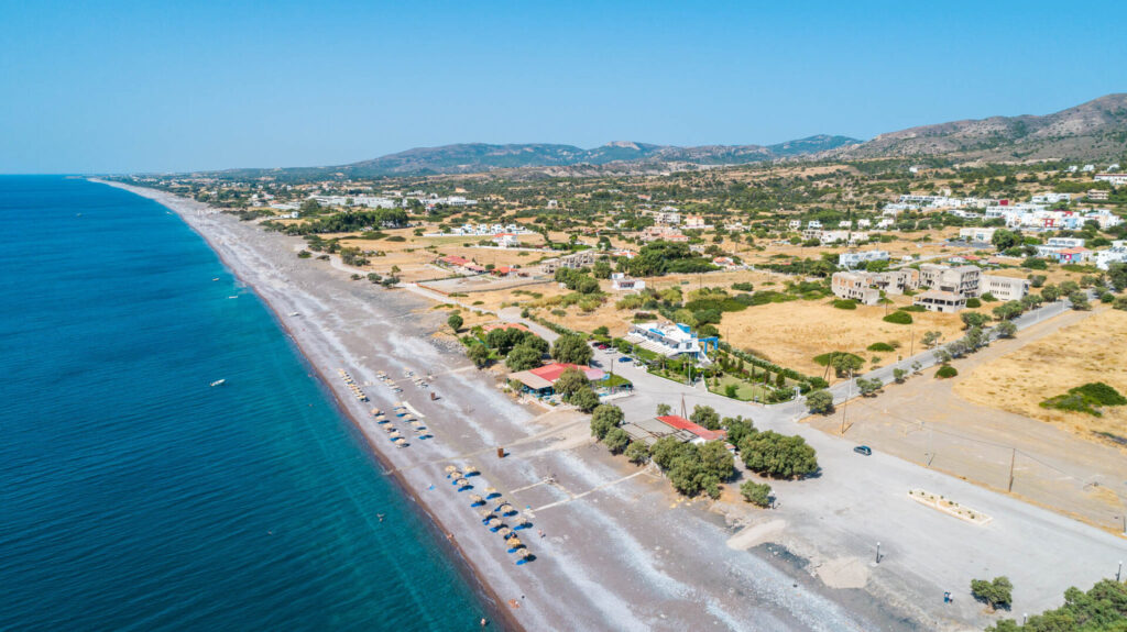 Aerial,Drone,Photo,Of,Gennadi,Beach,In,Rhodes,Island,,Greece