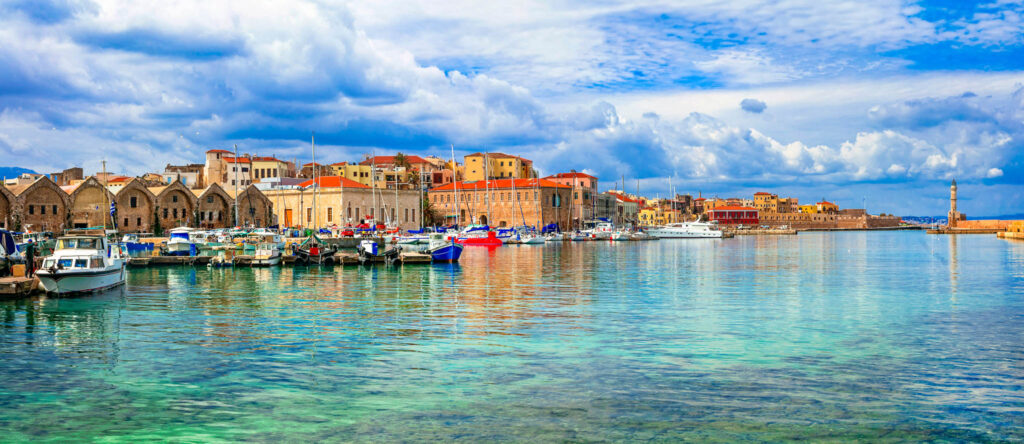 Picturesque,Old,Port,Of,Chania.,Landmarks,Of,Crete,Island.,Greece