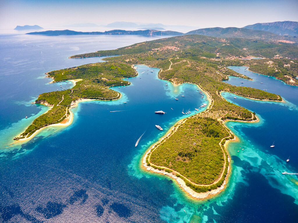 Aerial,View,Of,Famous,Meganisi,Island,Near,Lefkada,Island,In